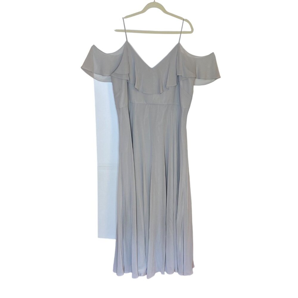 Jenny Yoo Mila Convertible Ruffle Maxi Dress, L - Picture 3 of 12